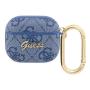 Чехол для Airpods 3 Guess PU leather 4G с карабином и металлическим логотипом (GUA34GSMB) Синий