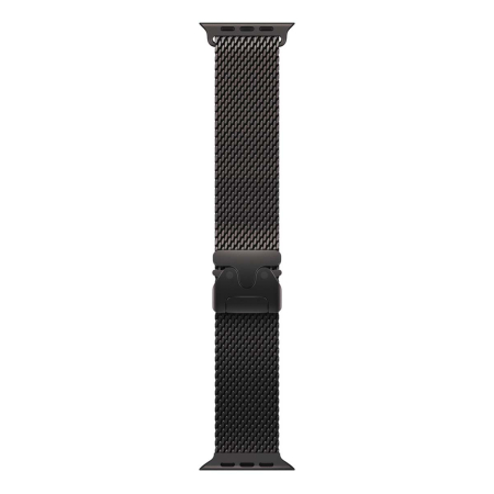 Ремешок для Apple Watch 42/44/45/46/49 Gurdini Titanium Milanese Loop Black, Чёрный