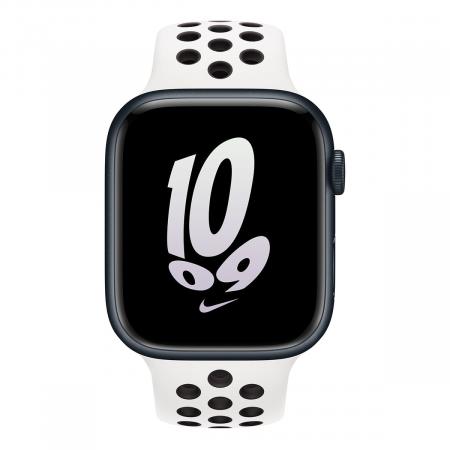Apple Watch Nike Series 8, 45 мм корпус из алюминия цвета «Midnight», ремешок Nike Sport Band размера S/M цвета «Summit White/Black»