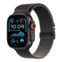 Ремешок для Apple Watch 42/44/45/46/49 Gurdini Titanium Milanese Loop Black, Чёрный