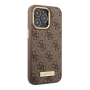 Чехол Guess для iPhone 13 Pro Max чехол MagSafe PU 4G Plate metal logo Hard Brown, коричневый
