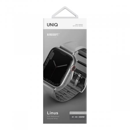 Ремешок UNIQ для Apple Watch 38/40/41 мм Linus Airosoft silicone strap (41MM-LINUSGRY) Серый