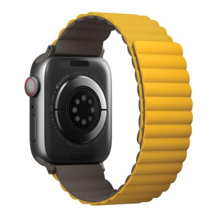 Ремешок UNIQ для Apple Watch 42/44/45/49 мм Revix reversible Magnetic (45MM-REVMUSKAK) Желтый/Серый