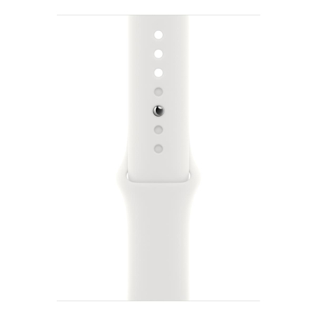 Apple Watch Series 8, 45 мм корпус из алюминия цвета «Silver», ремешок Sport Band размера M/L цвета «White»