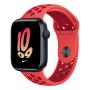 Apple Watch Nike Series 8, 45 мм корпус из алюминия цвета «Midnight», ремешок Nike Sport Band размера S/M цвета «Bright Crimson/Gym Red»