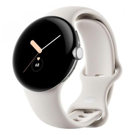 Часы Pixel Watch, 41 мм, Wi-Fi, Polished Silver/Chalk, серебристый