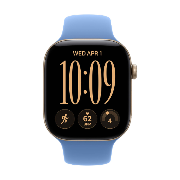 Apple Watch Series 12, 46 мм корпус из алюминия цвета «Space Gray», ремешок Sport Band размера S/M цвета «Wildflower Blue»