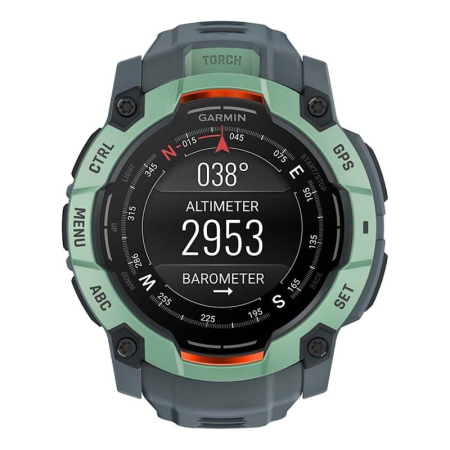 Часы Garmin INSTINCT 3 AMOLED 50мм Neo Tropic, зеленый с серым ремешком