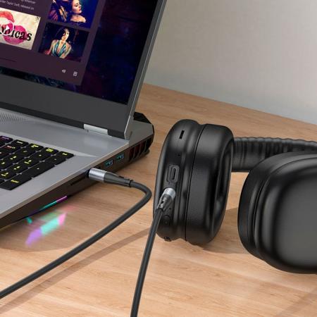 Кабель аудио AUX hoco. 3,5 мм jack, 1 м (UPA22) Черный