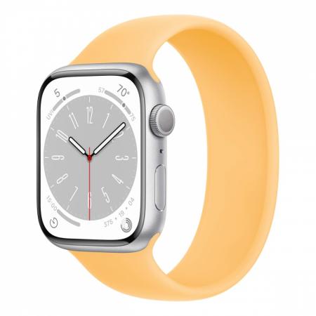 Apple Watch Series 8, 45 мм корпус из алюминия серебристого цвета, ремешок цвета «Sunglow»